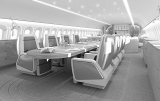 Jet Aviation Concept for Business Aircraft Dining Area