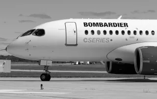 Bombardier CSeries Aircraft Landing After First Flight